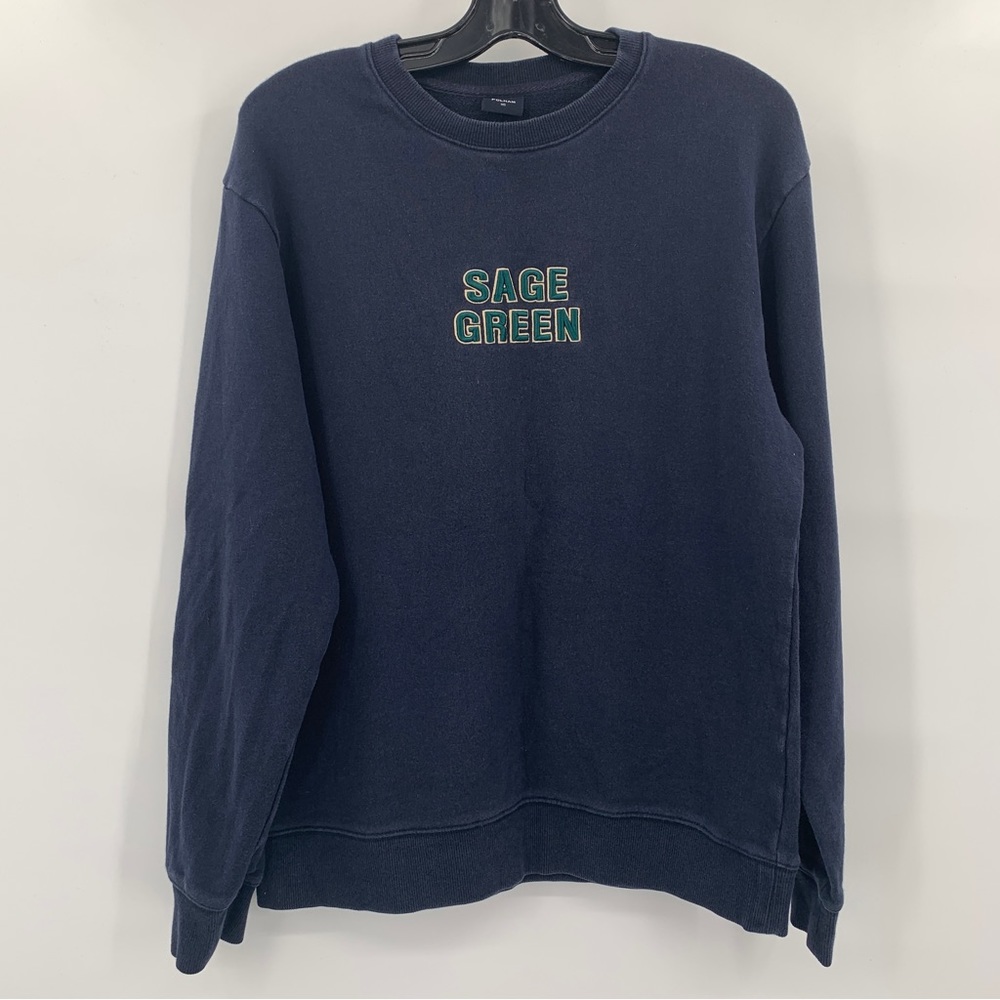 Polham Navy Blue Crewneck Graphic Sweatshirt Size 105 Large
